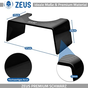 ZEUS® Thron Toilettenhocker - schöner medizinische WC Fußhocker - eleganter Tritthocker zur Verbesserung der Darmgesundheit (Premium Black) - 3