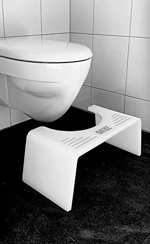 ZEUS® Thron Toilettenhocker - schöner medizinische WC Fußhocker - eleganter Tritthocker zur Verbesserung der Darmgesundheit (Premium White) - 2