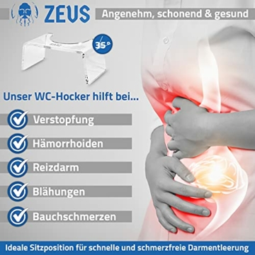 ZEUS® Thron Toilettenhocker - schöner medizinische WC Fußhocker - eleganter Tritthocker zur Verbesserung der Darmgesundheit (ROYAL transparent) - 6