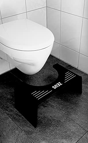 ZEUS® Thron Toilettenhocker - schöner medizinische WC Fußhocker - eleganter Tritthocker zur Verbesserung der Darmgesundheit (Premium Black) - 2